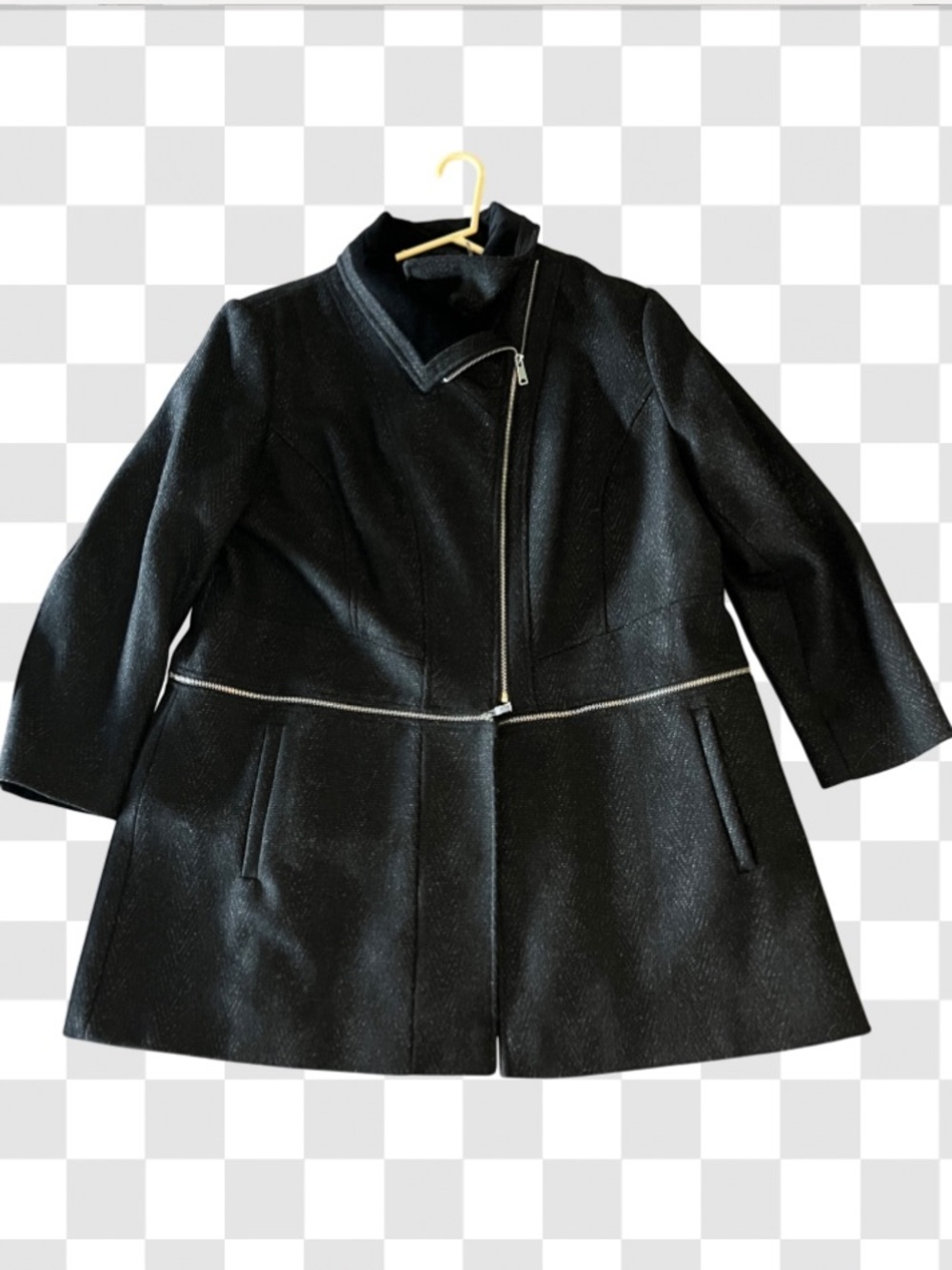 SAM EDELMAN HOUNDSTOOTH WOOL BLEND COAT NWT 2X